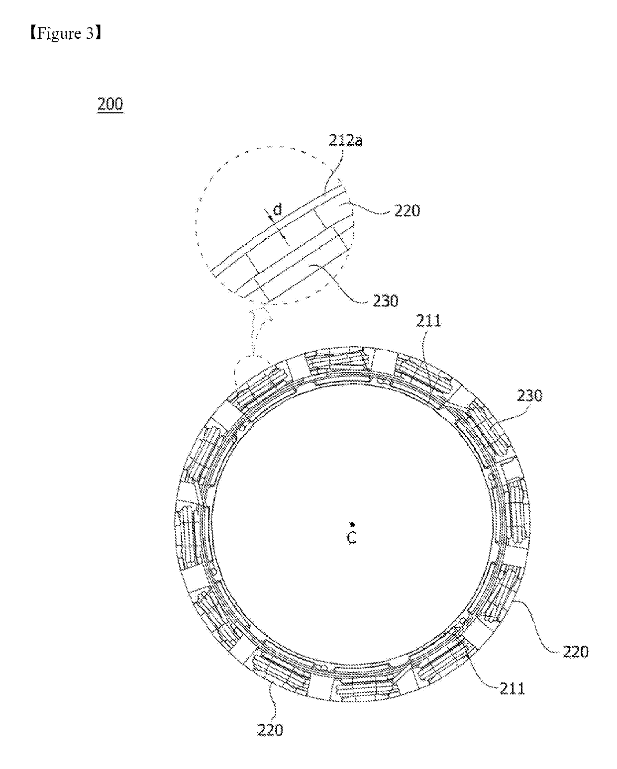 Power terminal and motor including same