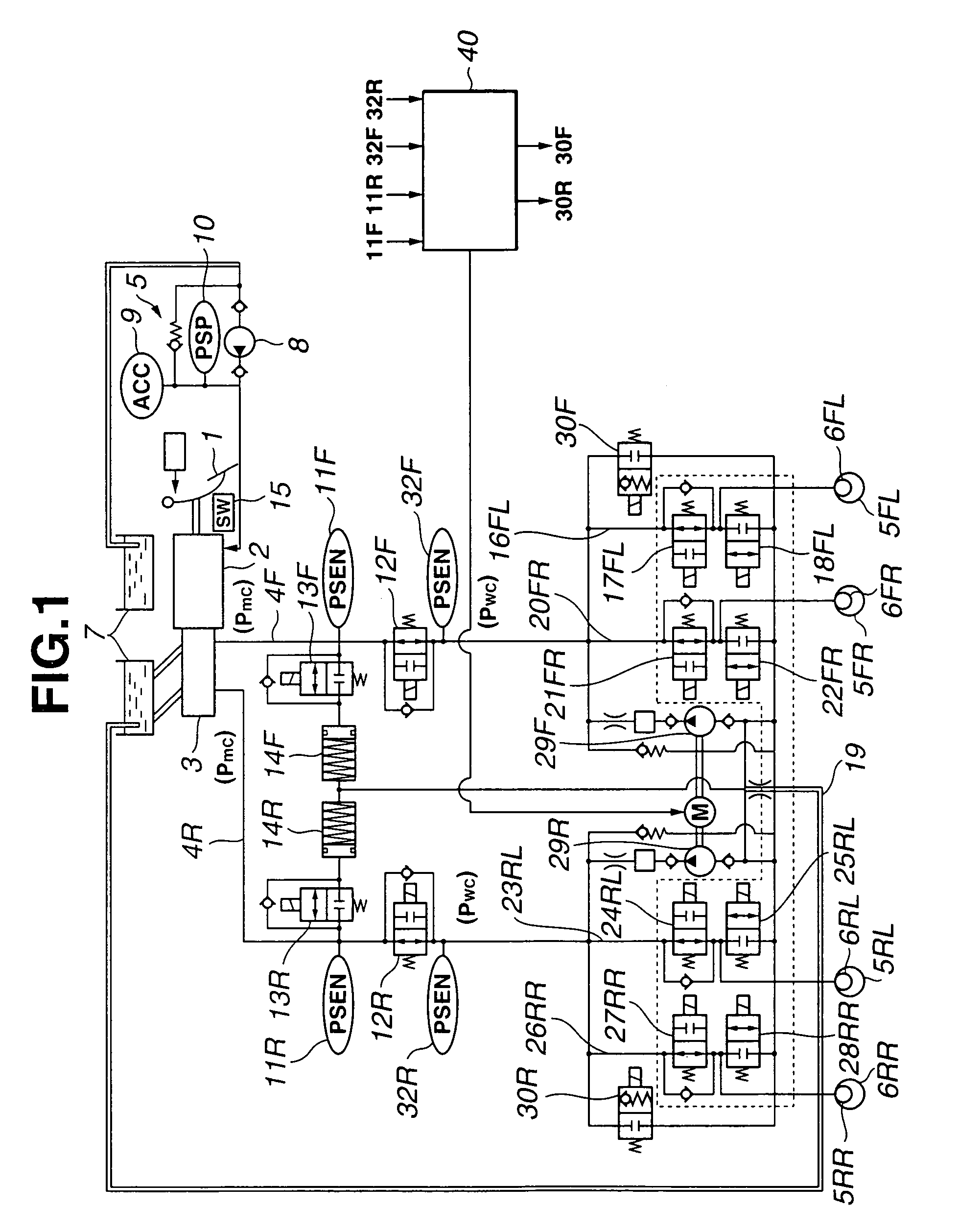 Electronically controlled hydraulic brake system