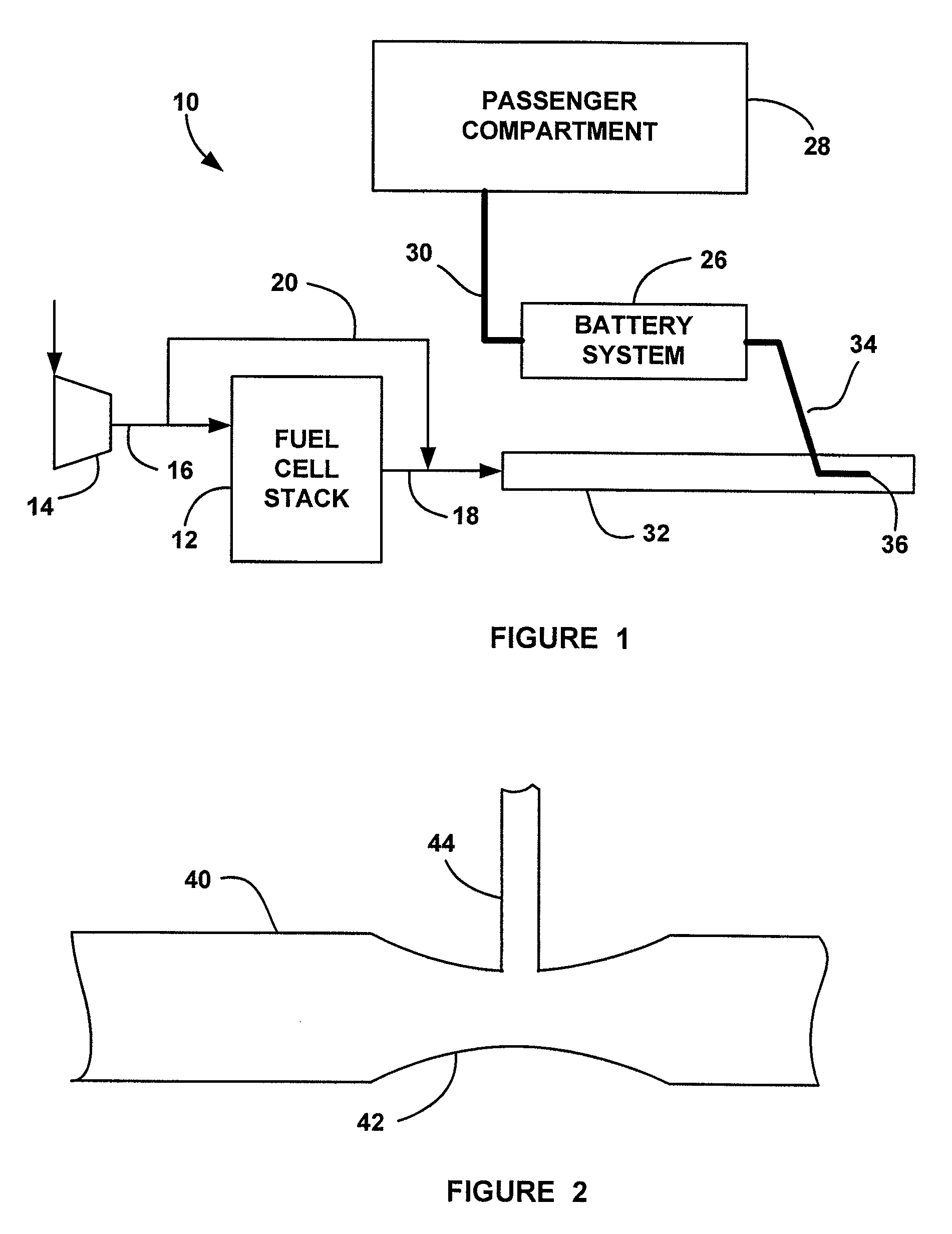 HV battery cooling with exhaust flow of fuel cell systems