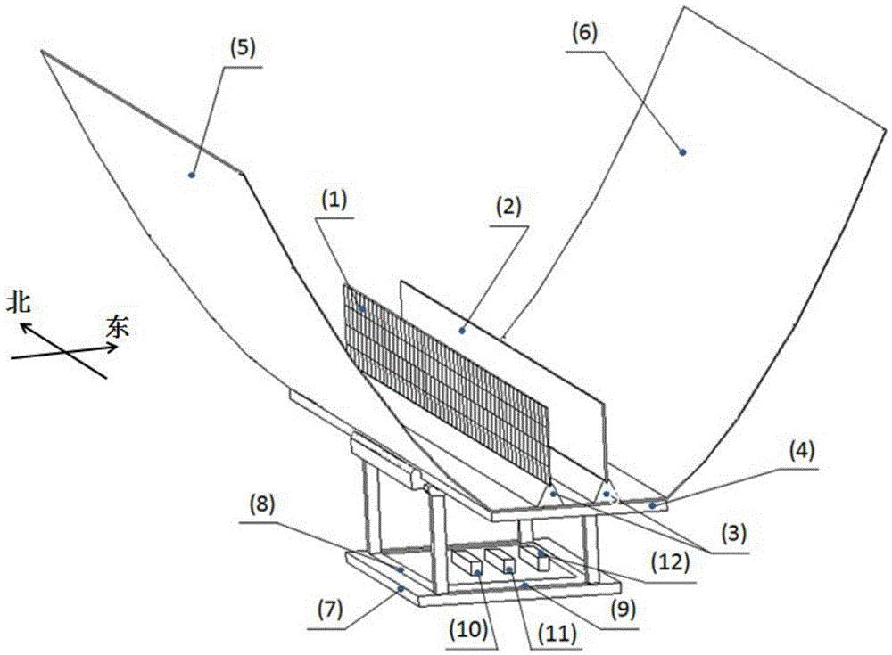 Groove type uniform light condensing single axis tracking solar photovoltaic power generating device