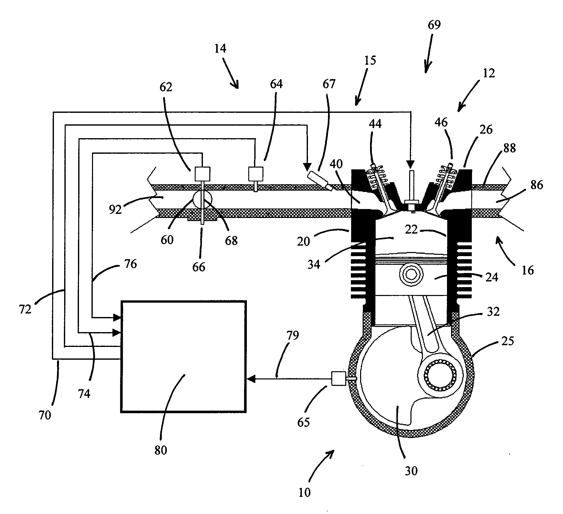 Electronic engine control with reduced sensor set