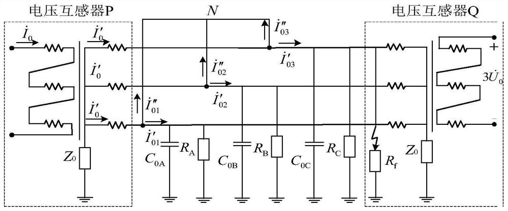 Power distribution network high-resistance grounding fault identification method based on real-time measurement of damping difference value of double voltage transformers