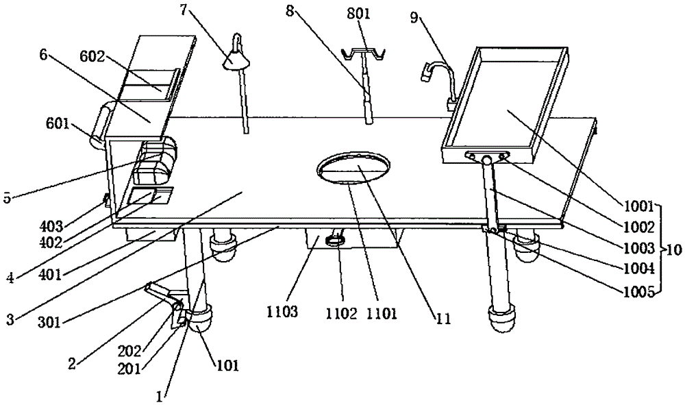 Multifunctional treatment bed for emergent intervention of department of cardiology