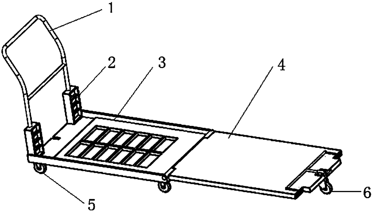 Dip-angle-adjustable expansion type trolley