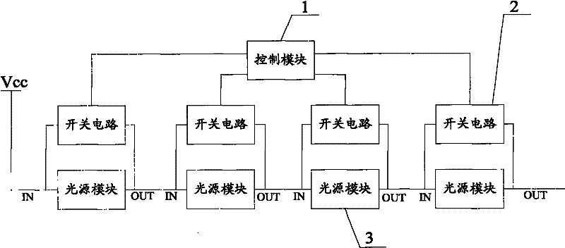 Circuit and method for ensuring normal operation of light source modules