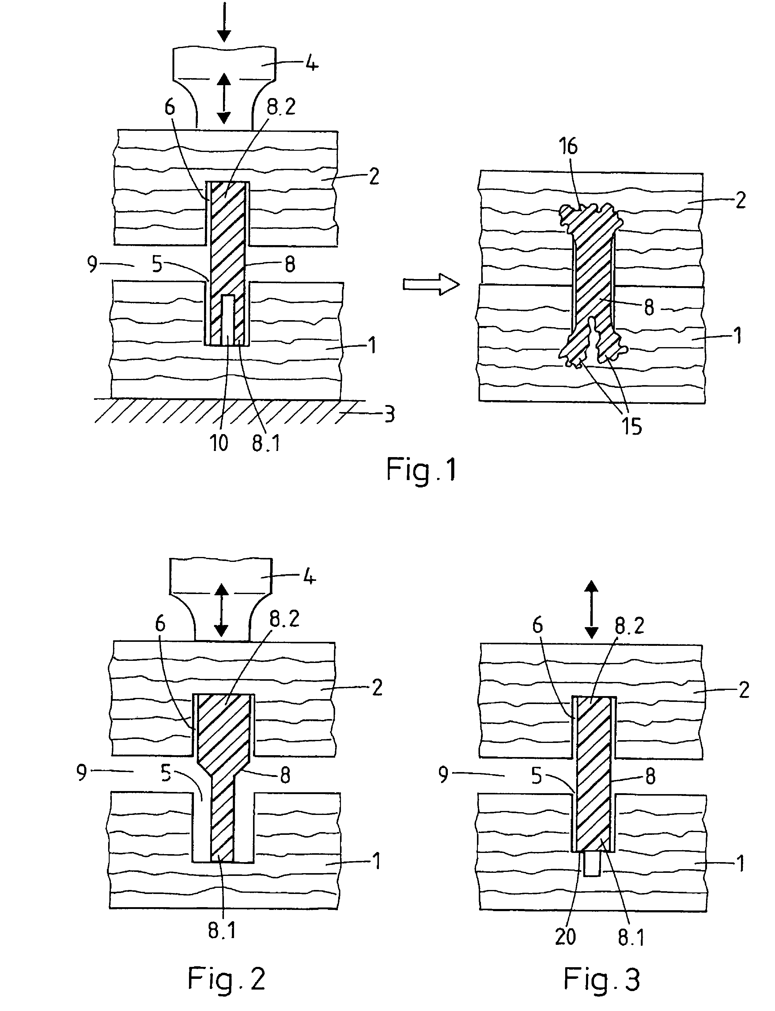 Method for joining two objects and corresponding joining element