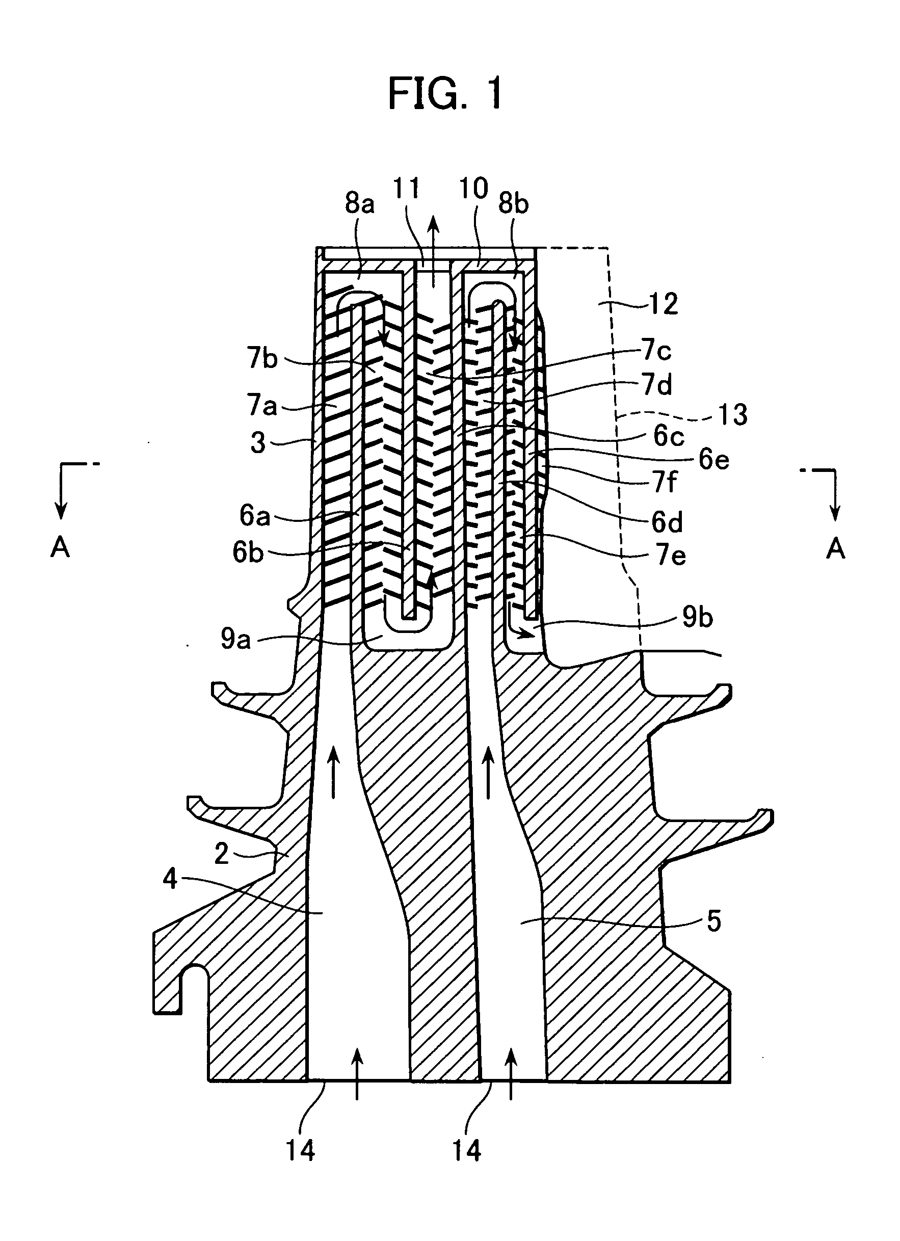 Member having internal cooling passage