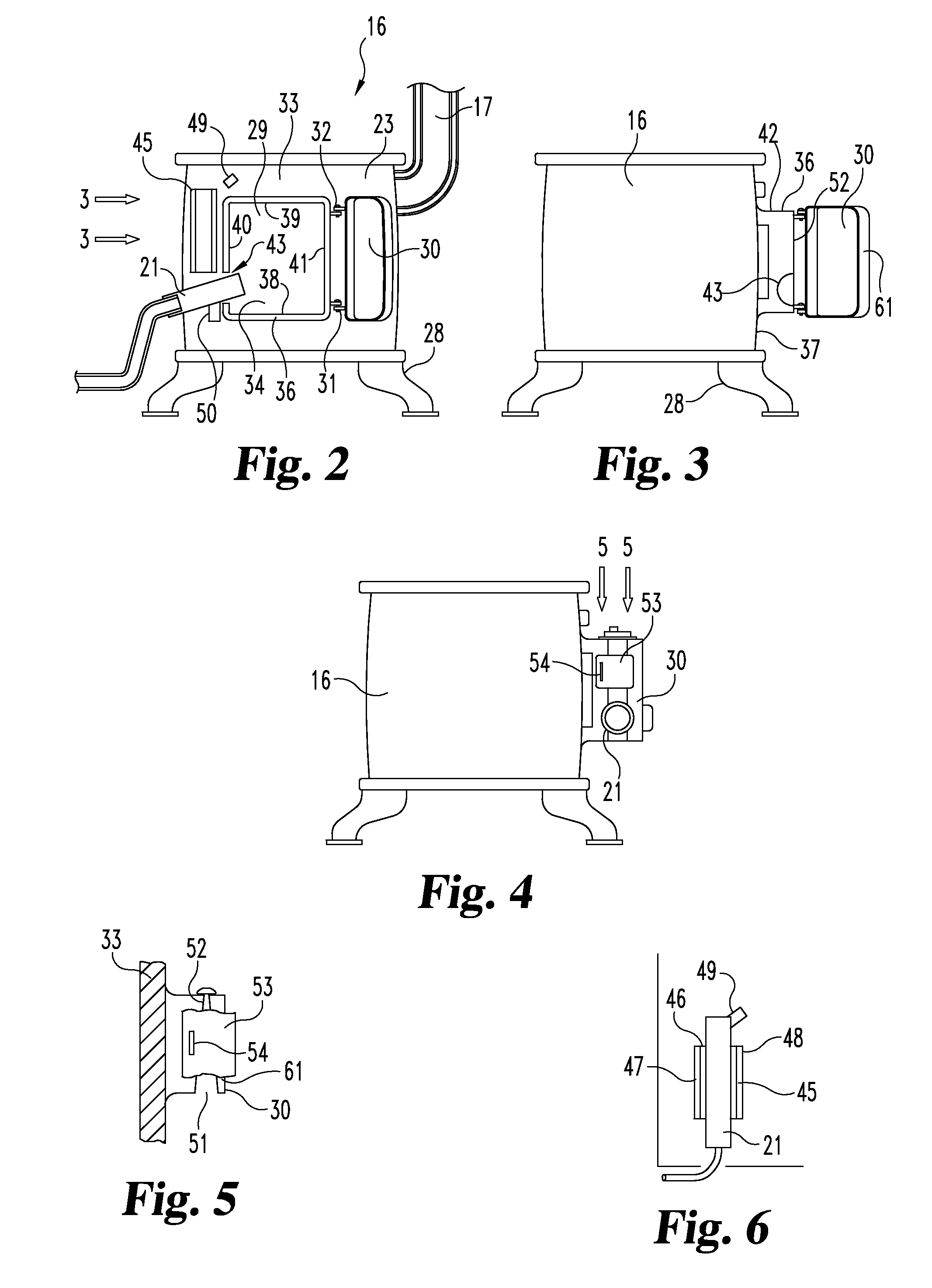 Wood stove radon reduction system