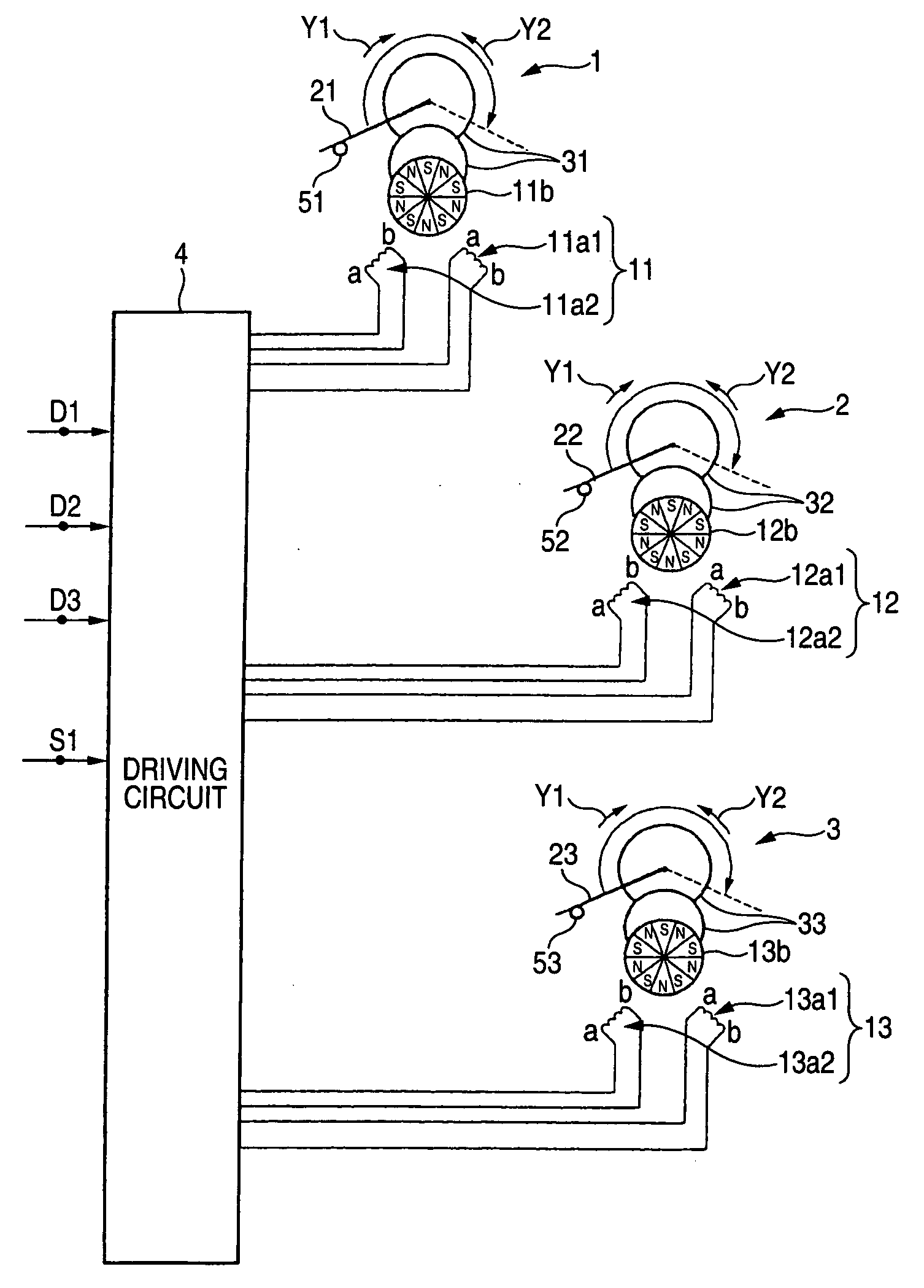 Drive device for stepper motor and indicating apparatus using the same