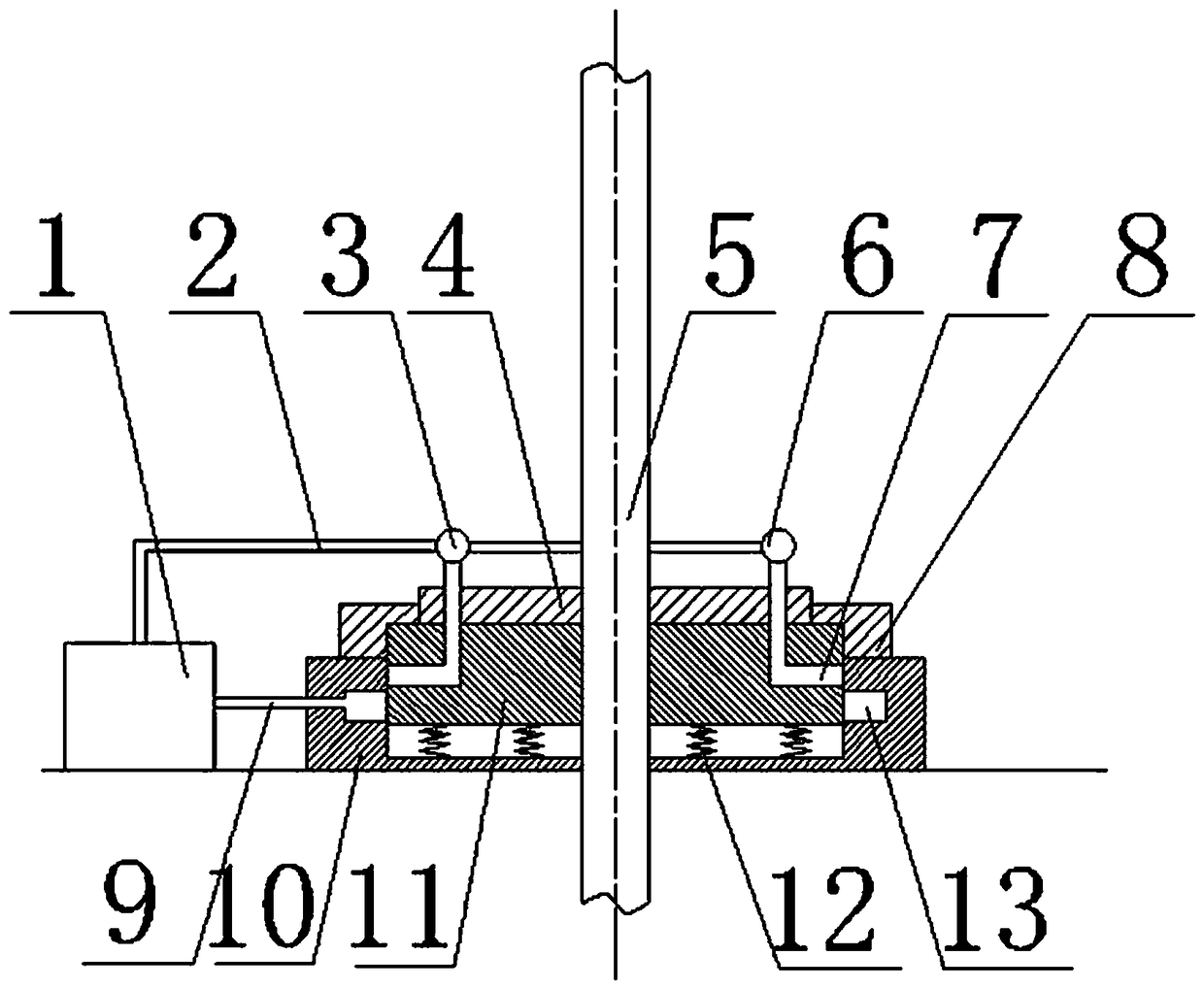 Valve type anchor rod axial force monitoring device