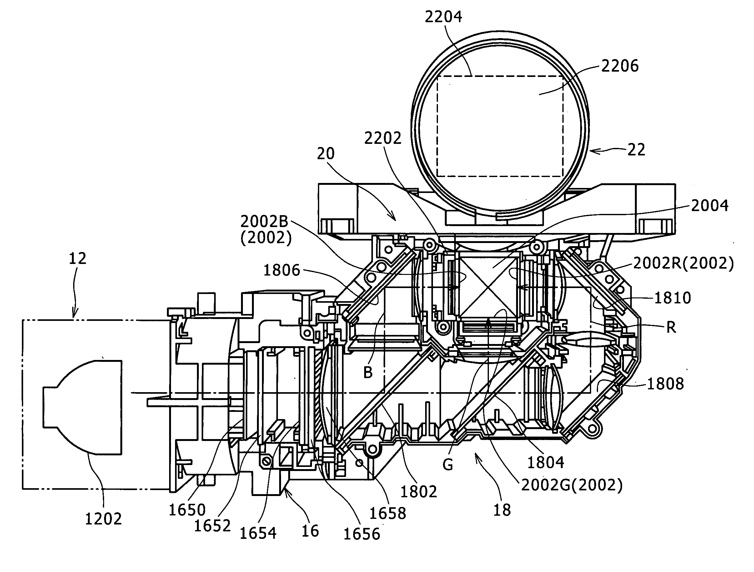 Projector unit and projection television apparatus