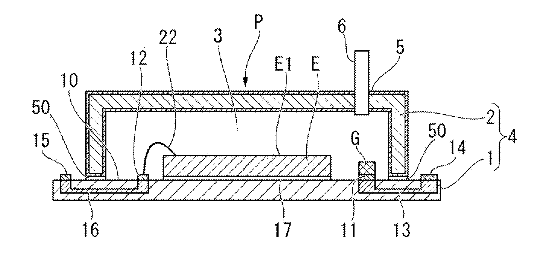 Vacuum sealed package, printed circuit board having vacuum sealed package, electronic device, and method for manufacturing vacuum sealed package