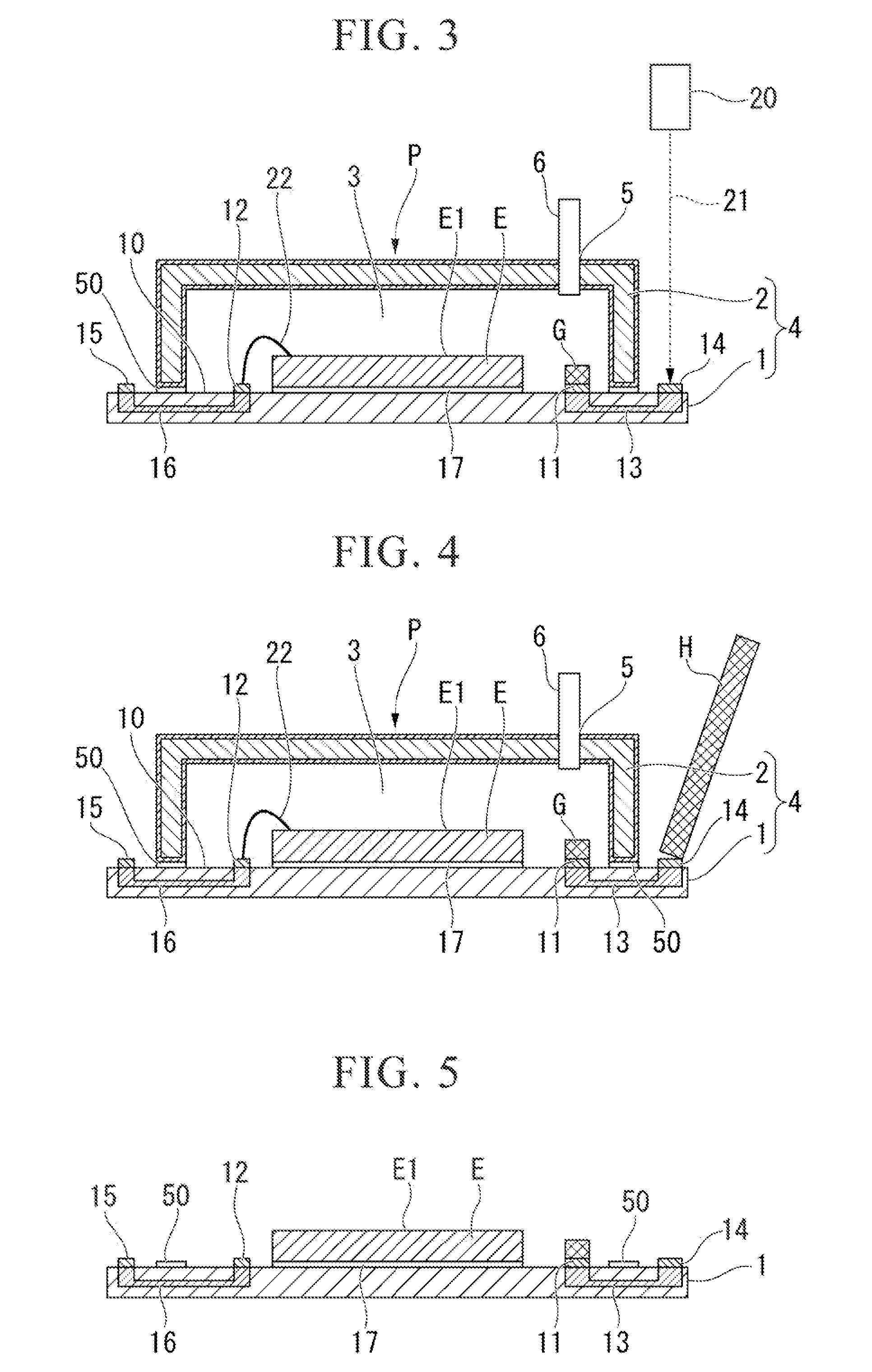 Vacuum sealed package, printed circuit board having vacuum sealed package, electronic device, and method for manufacturing vacuum sealed package