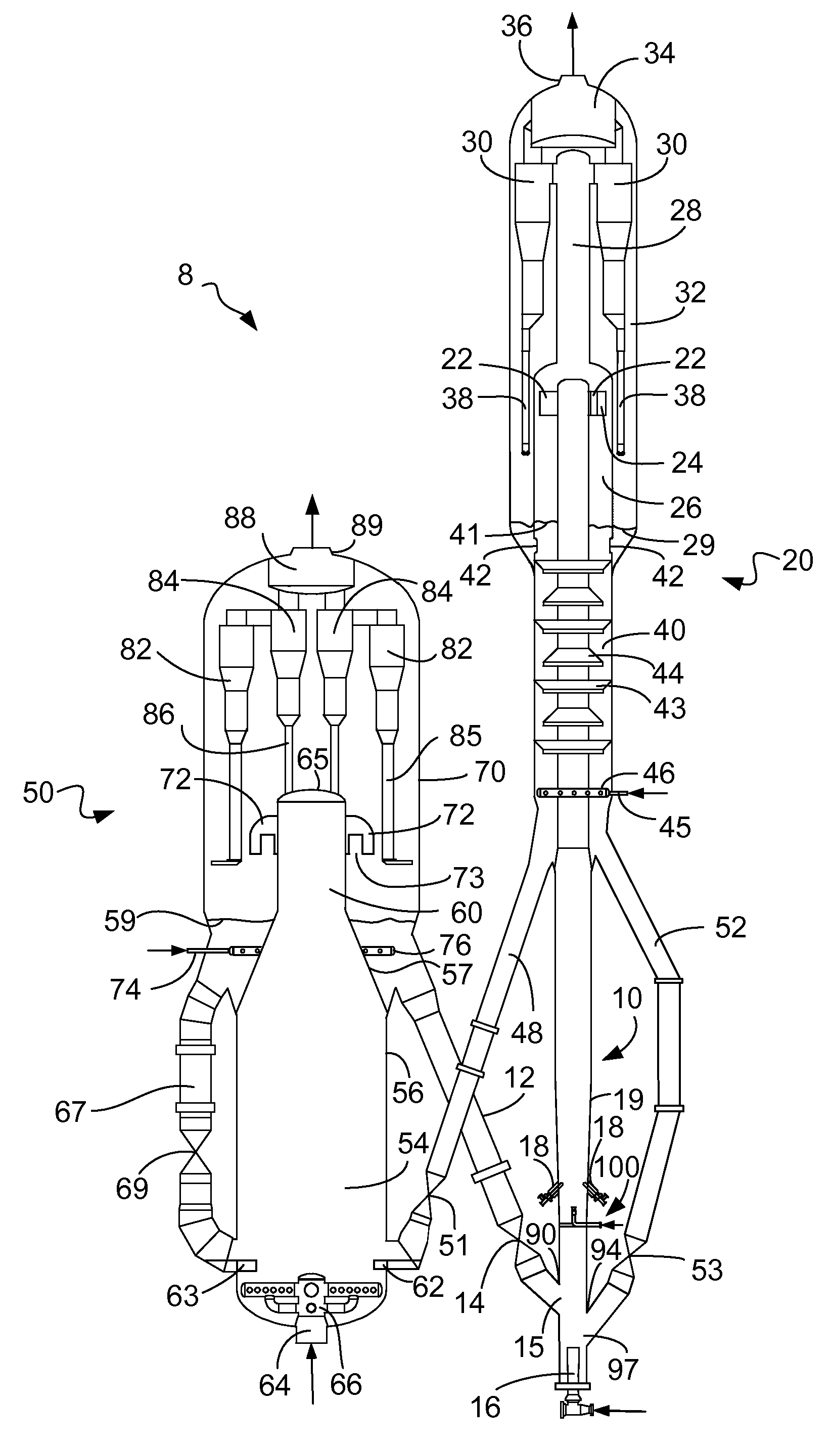 Apparatus for contacting hydrocarbon feed and catalyst