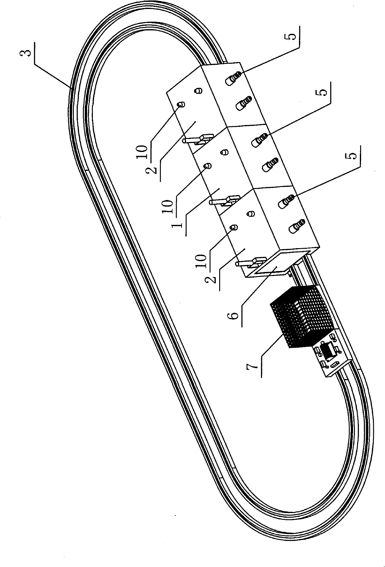 Intermittent hypoxia big and small mice feeding cabin of loop track type