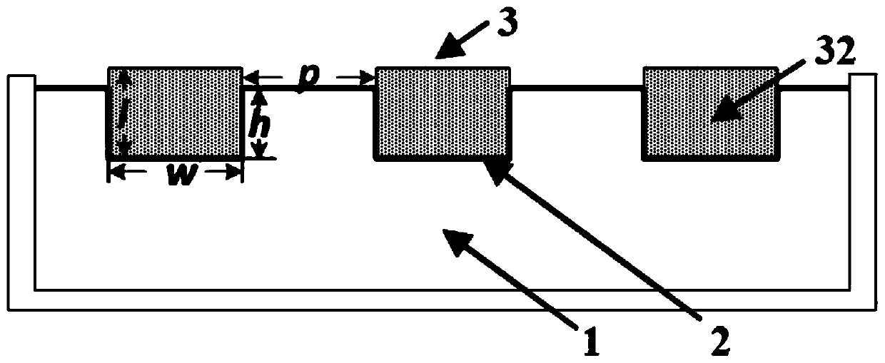 Landfill type electrode structure suitable for surface acoustic wave device