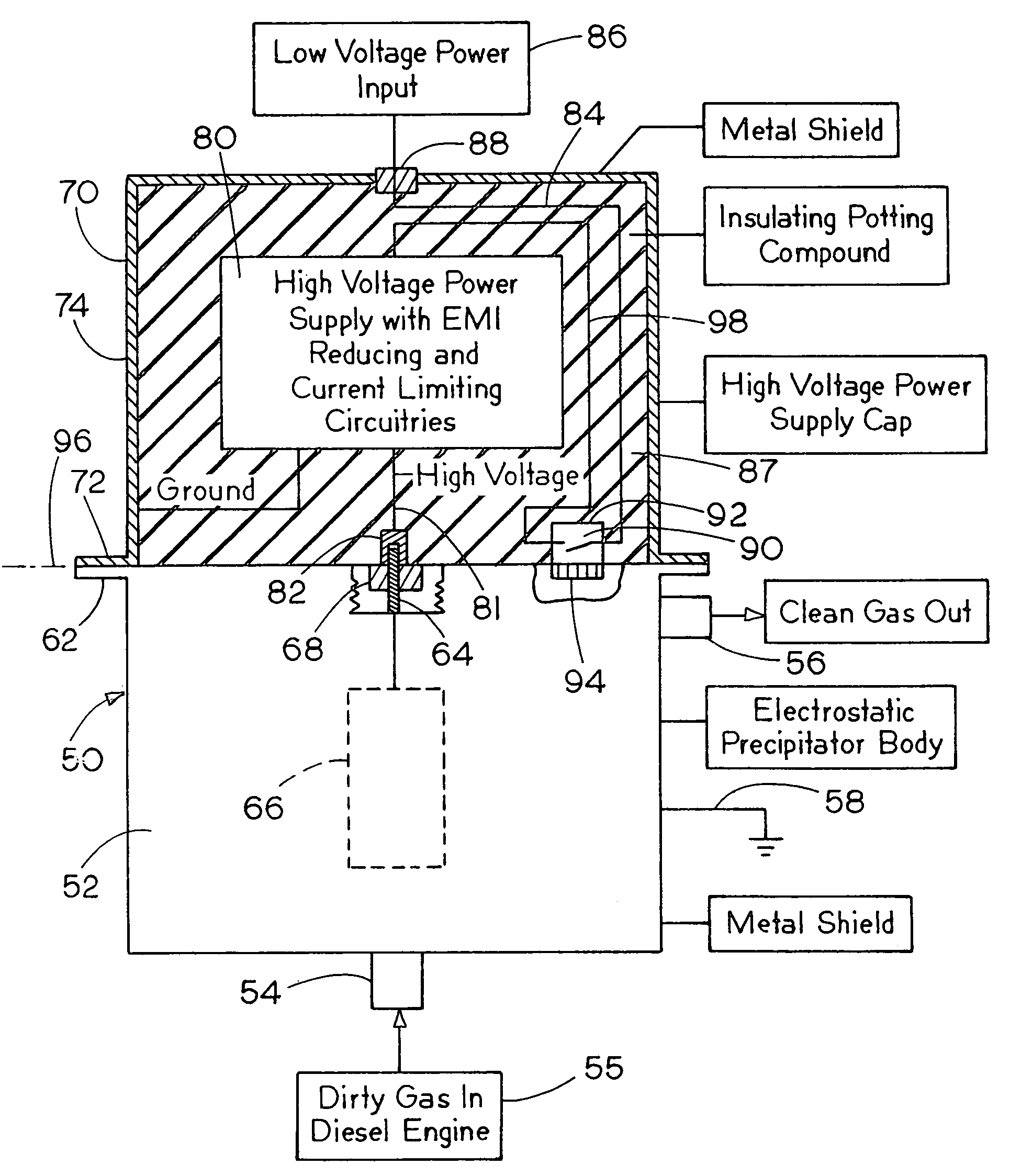 Electrostatic precipitator for diesel blow-by