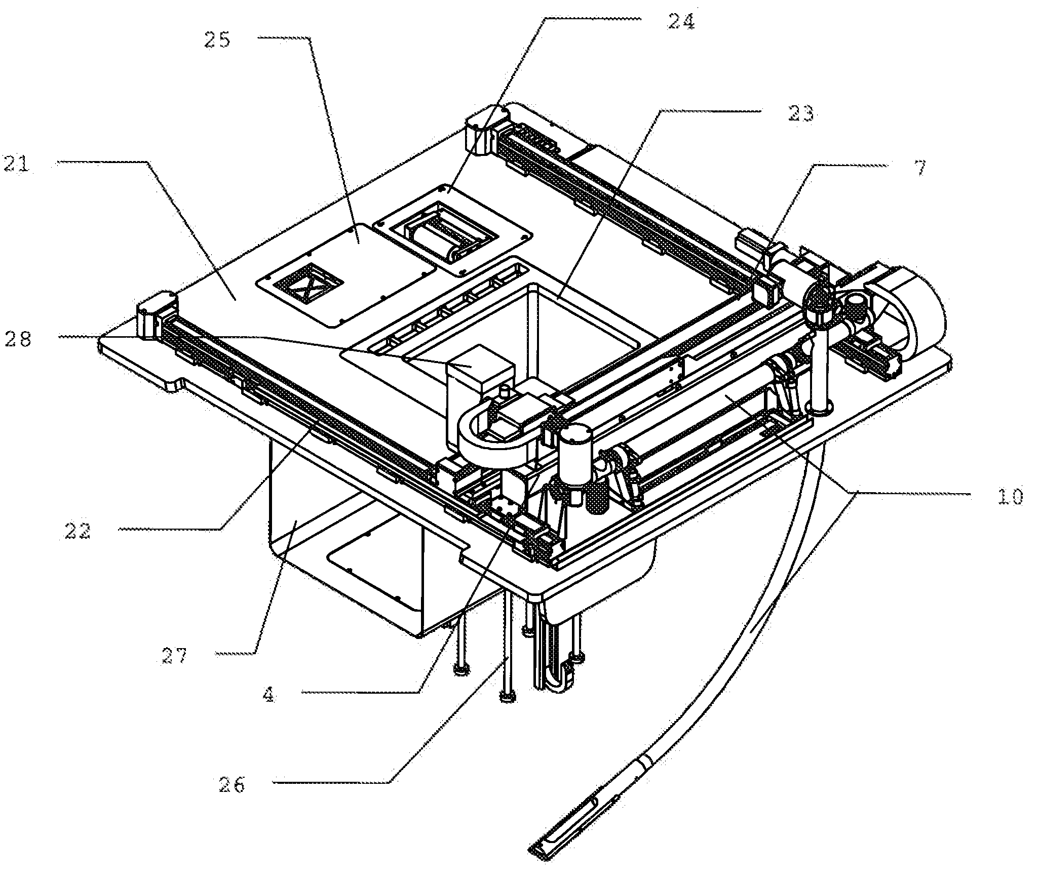 Device for the layer-wise production of patterns