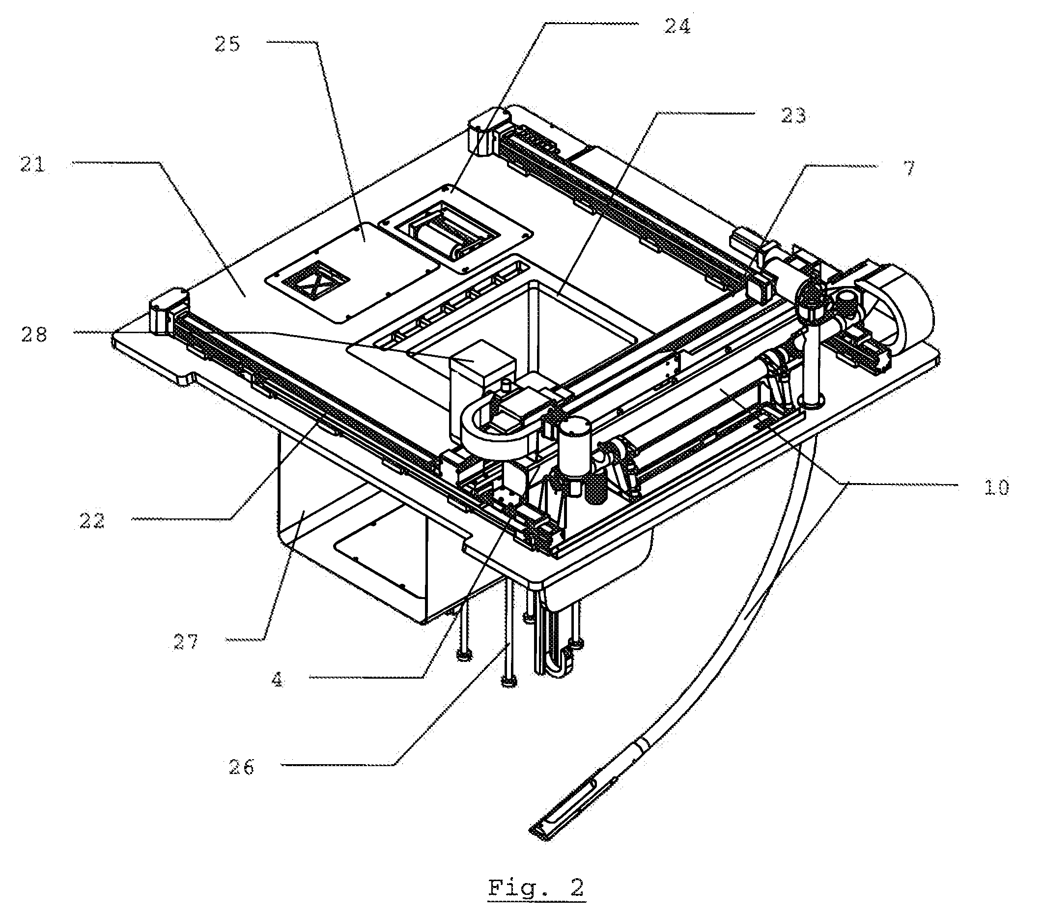 Device for the layer-wise production of patterns