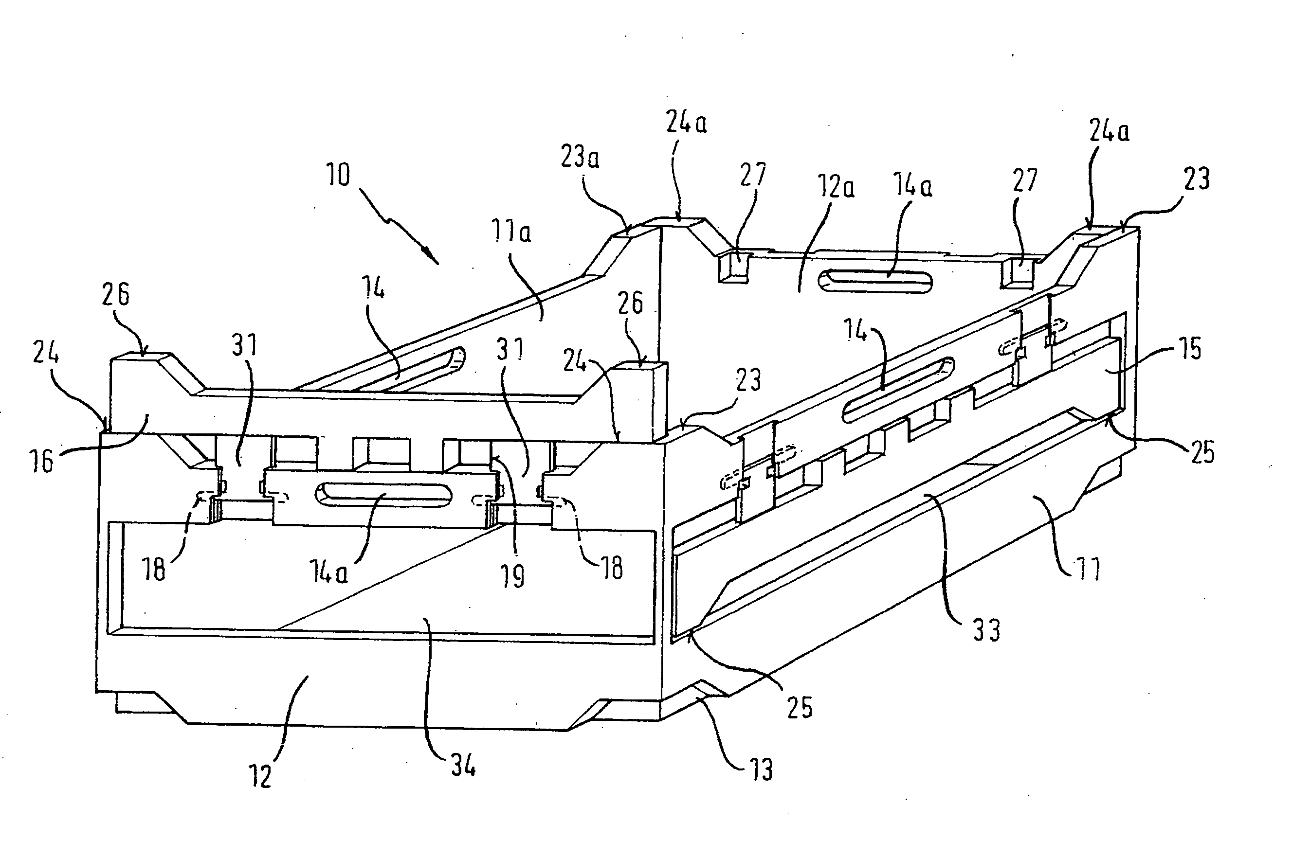 Height adjustable transport container