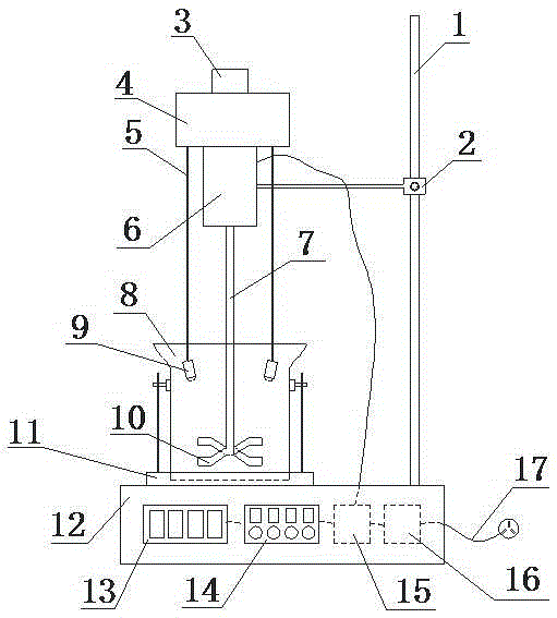 Device for determination of emulsified asphalt demulsification time on basis of current value