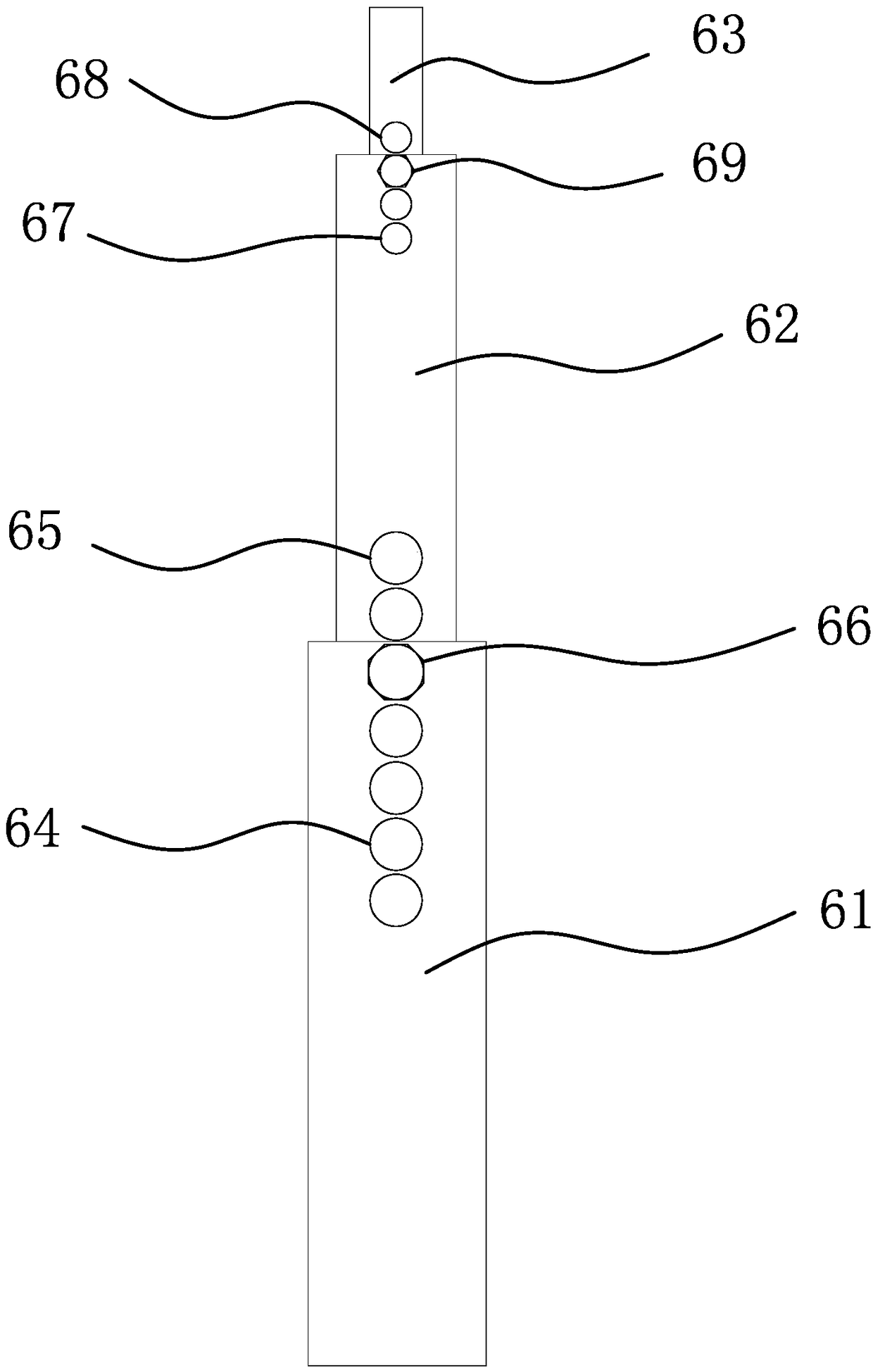 Feeding device of plastic parts in luggage accessories