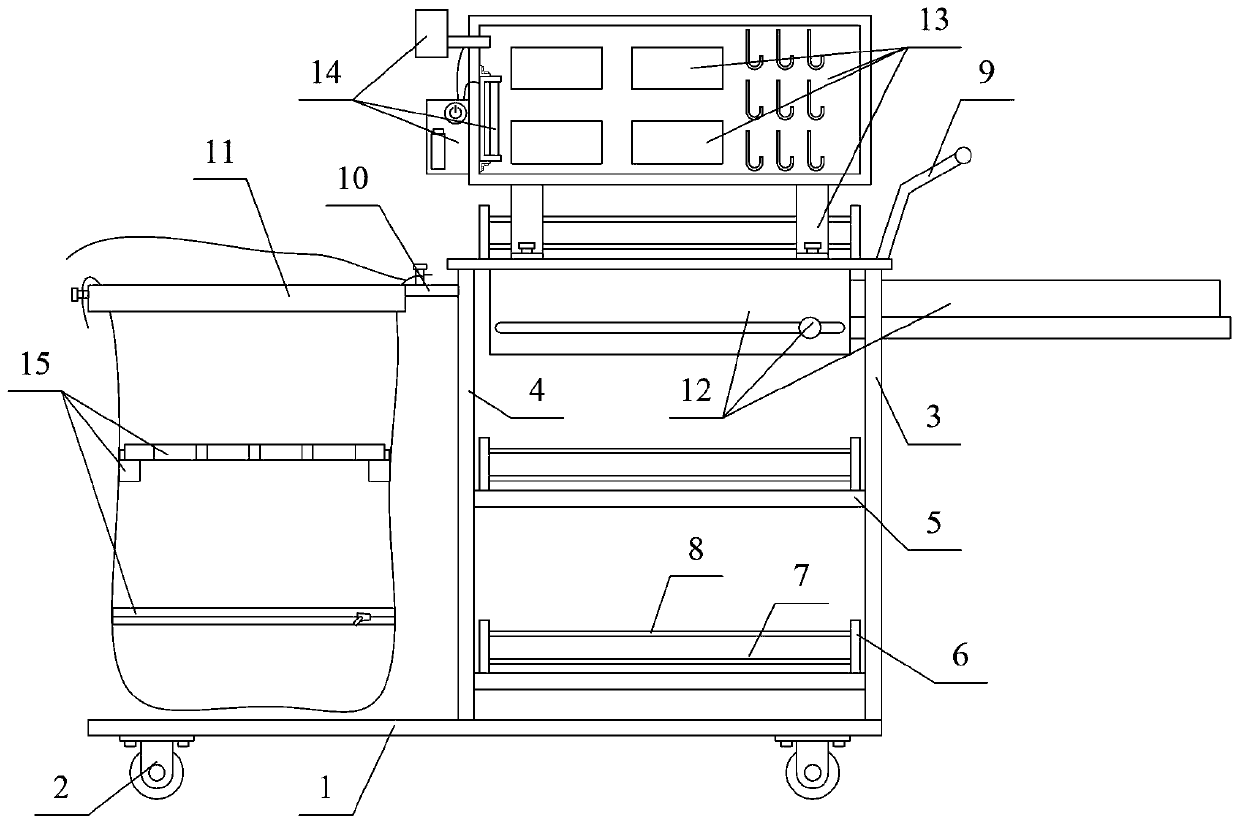 Clinical nursing trolley with good protective effect