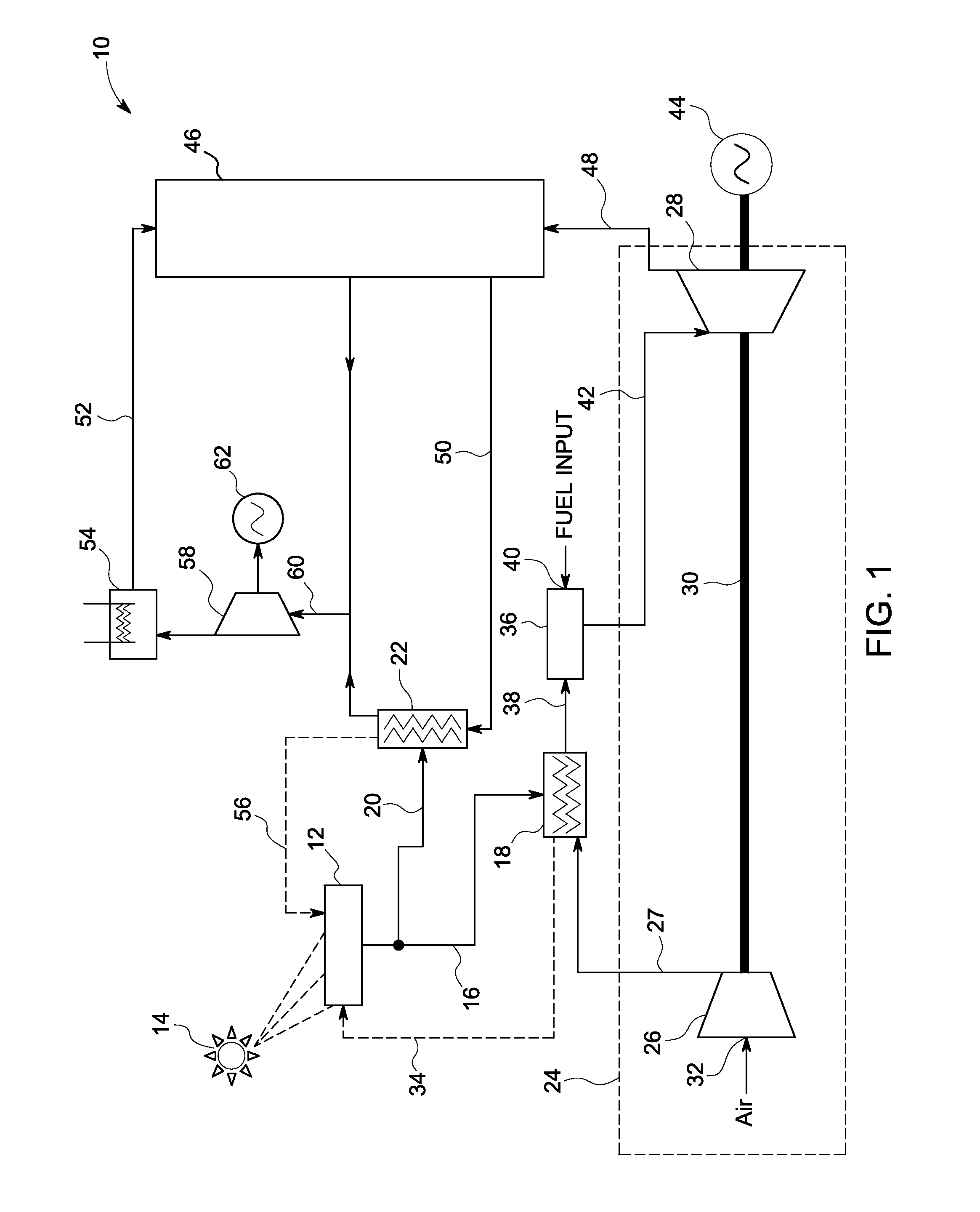 System for generation of power using solar energy