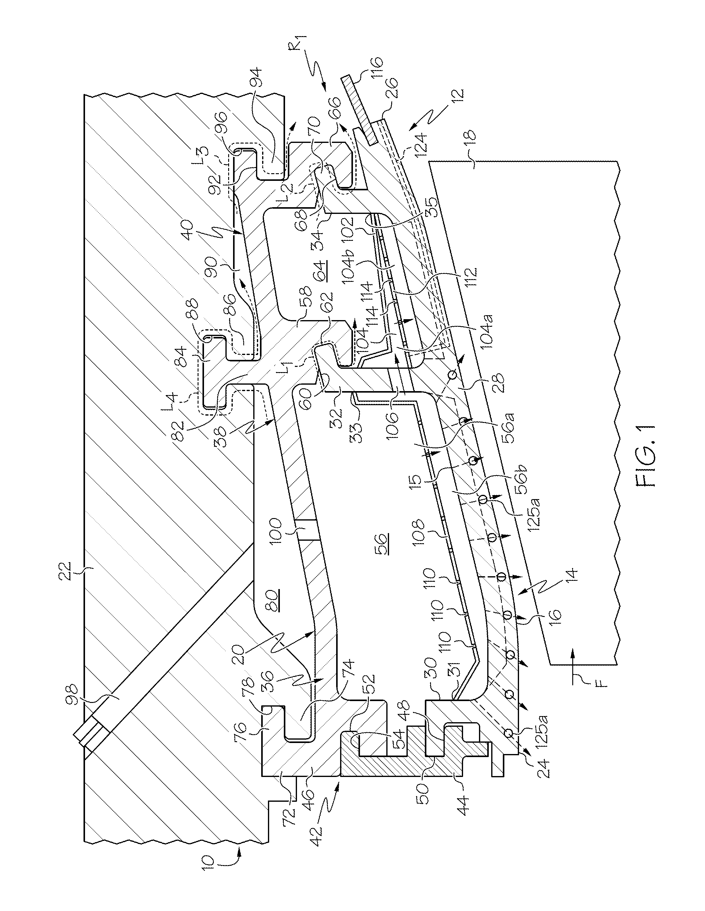 Cooling system for three hook ring segment