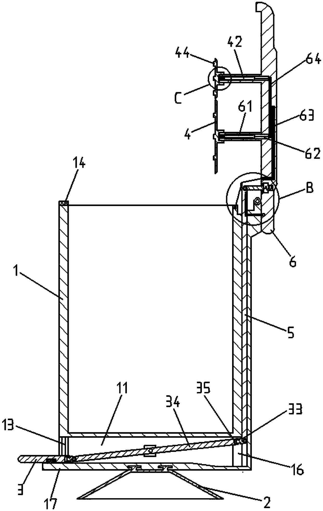 Garbage can with internal automatic compacting function