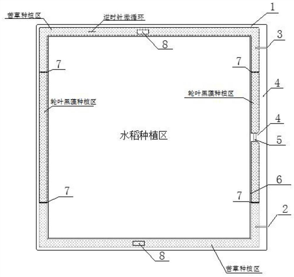 Constructed wetland construction method for comprehensive control of agricultural production non-point source pollution