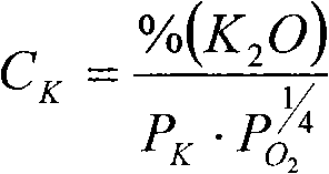 Method for measuring capacity of alkalis boiler slag potassium contained in blast furnace using gas-slag balancing technique