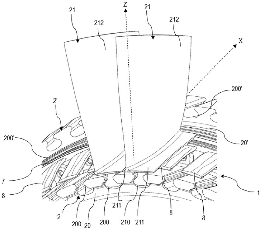 Aircraft turbomachine rotor comprising damping device