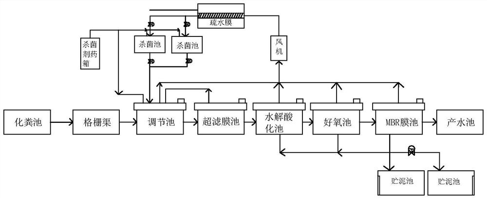 A hospital sewage treatment process containing highly pathogenic virus