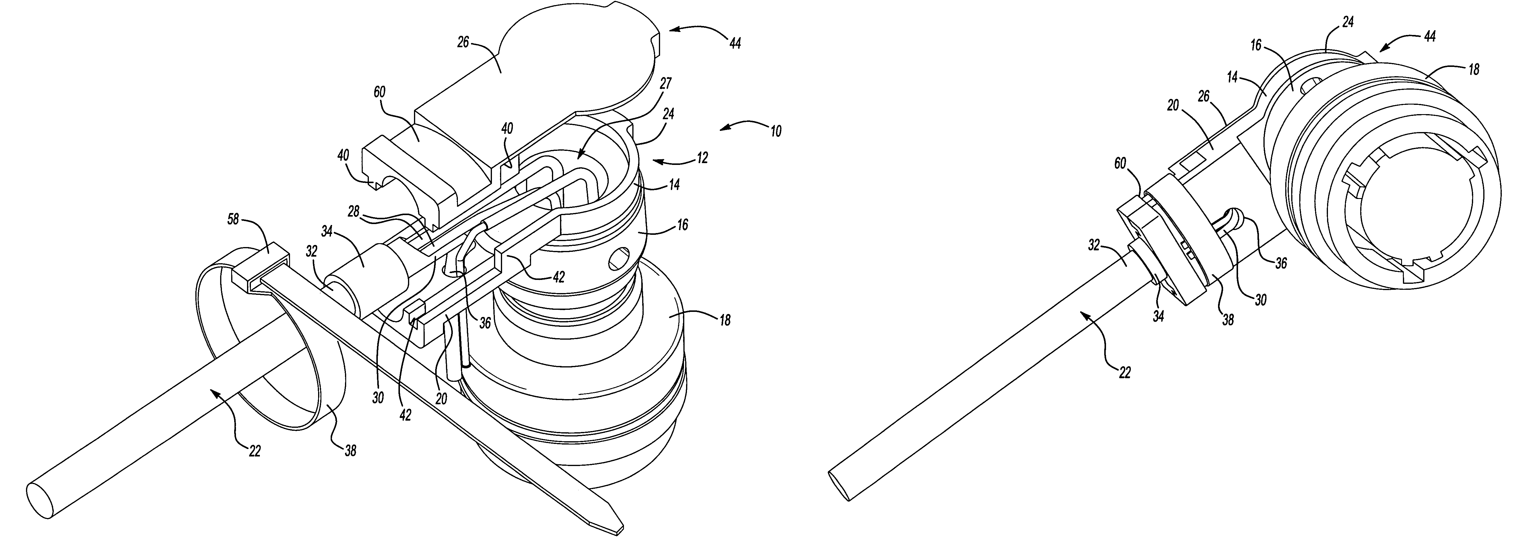 Miniature, shielded electrical connector with strain relief