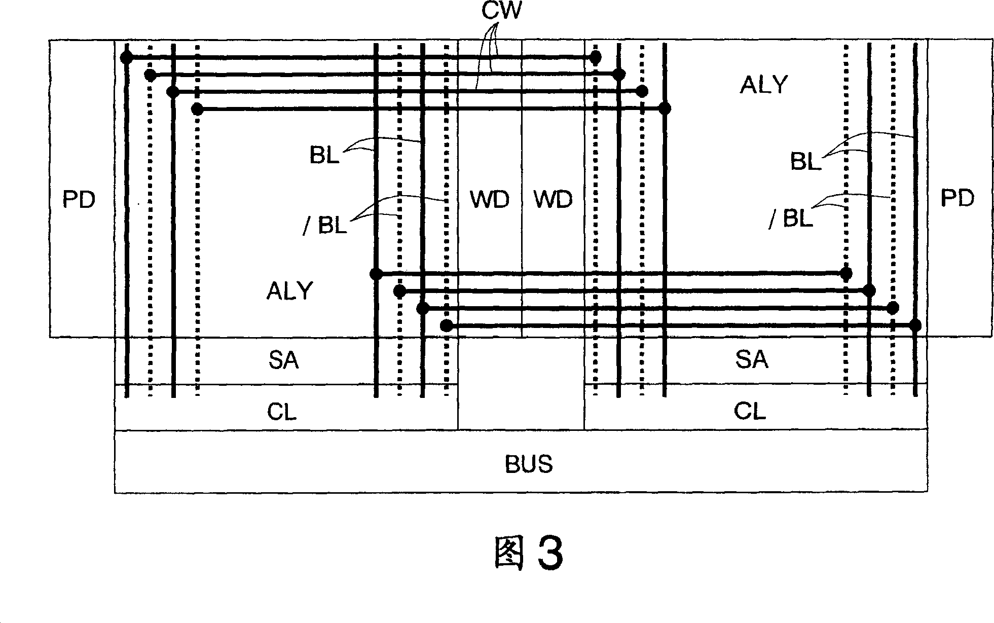 Semiconductor integrated circuit having connection down-lead for bit line interconnection