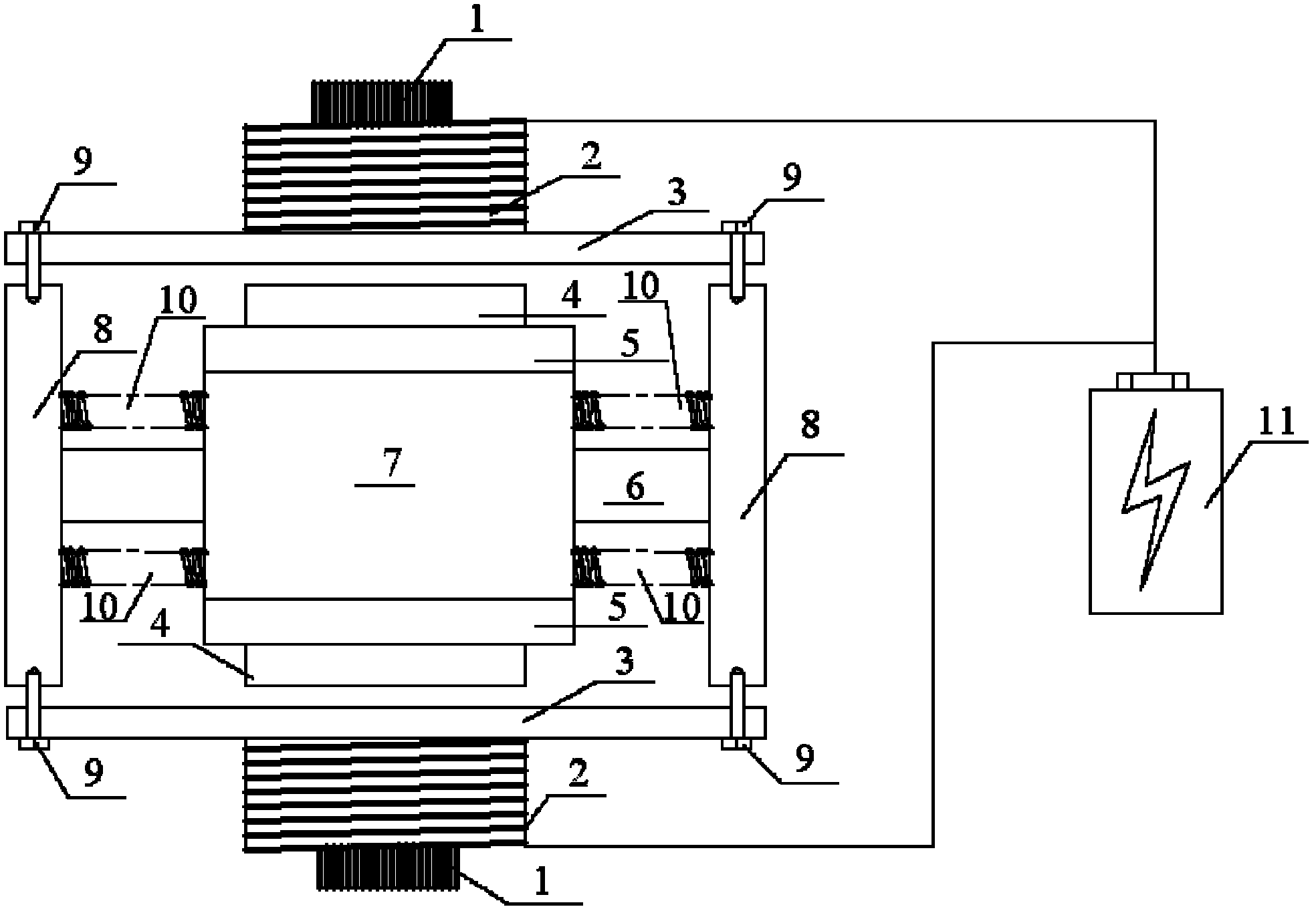 Multi-field coupling energy-saving tuned mass vibration reduction device