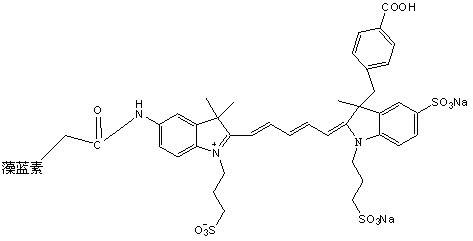 Near-infrared fluorescent probe with maximum Stoke displacement