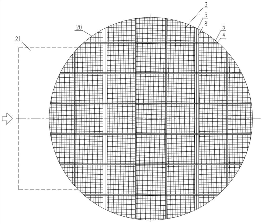 Absorption tower for flue gas desulfurization and method for equalizing flow of flue gas in absorption tower