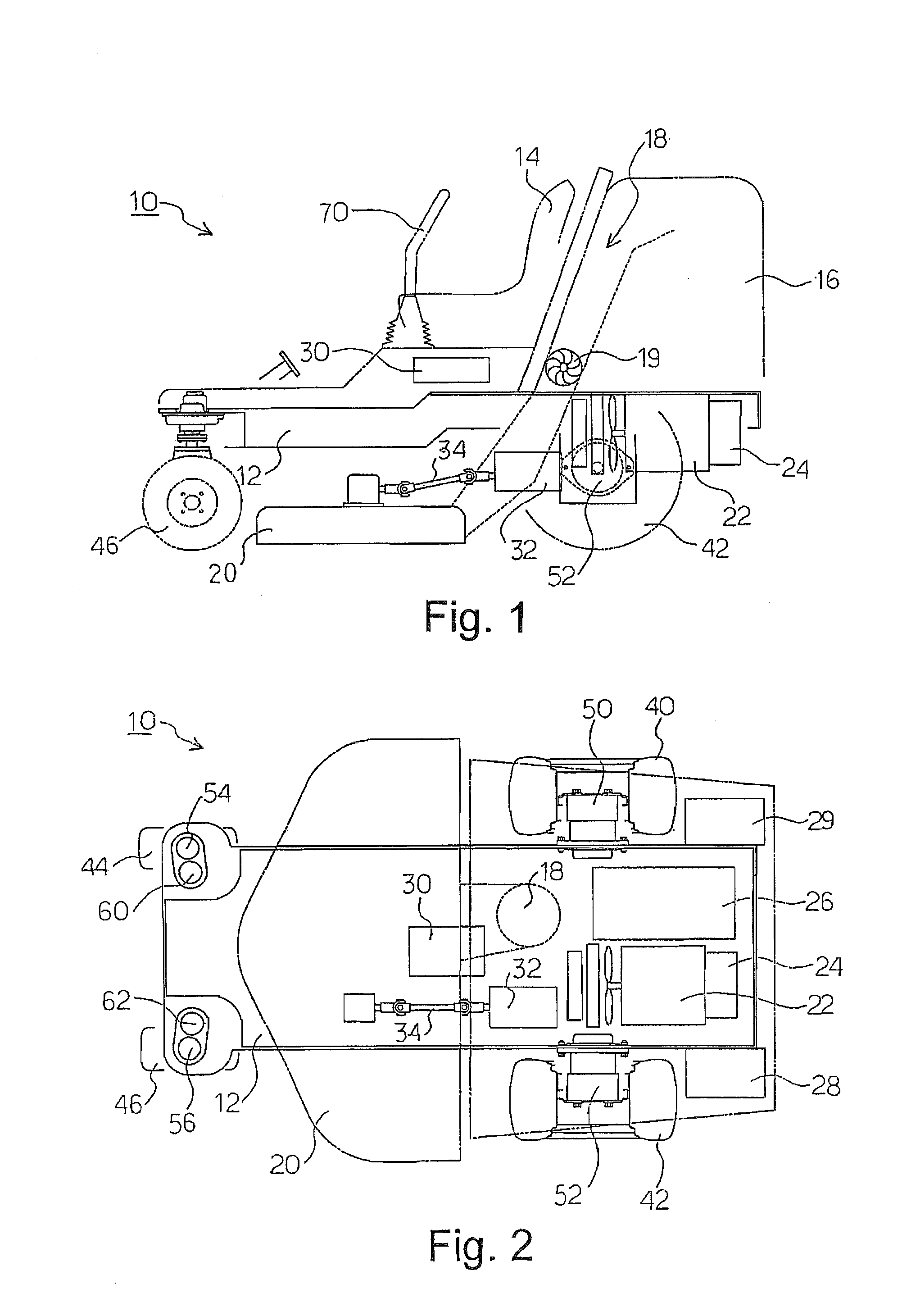 Control sysytem for motor-driven lawnmower vehicle