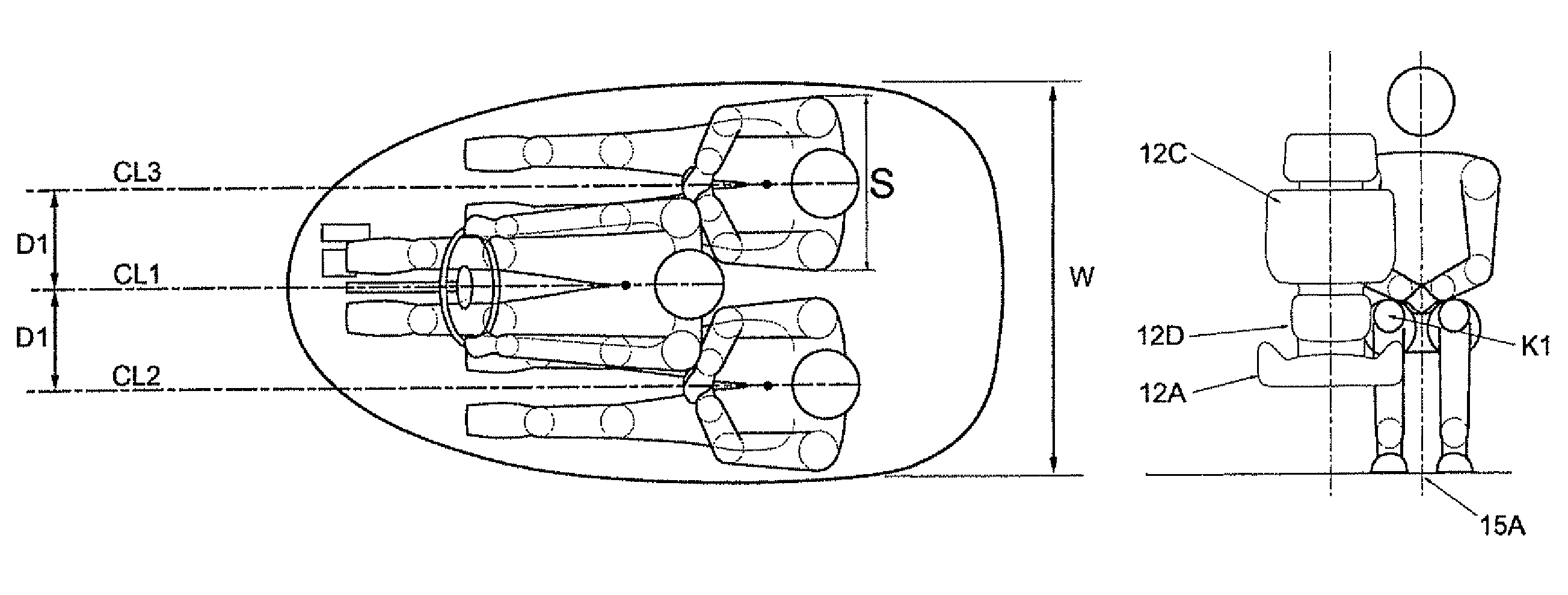 Compact seating arrangement