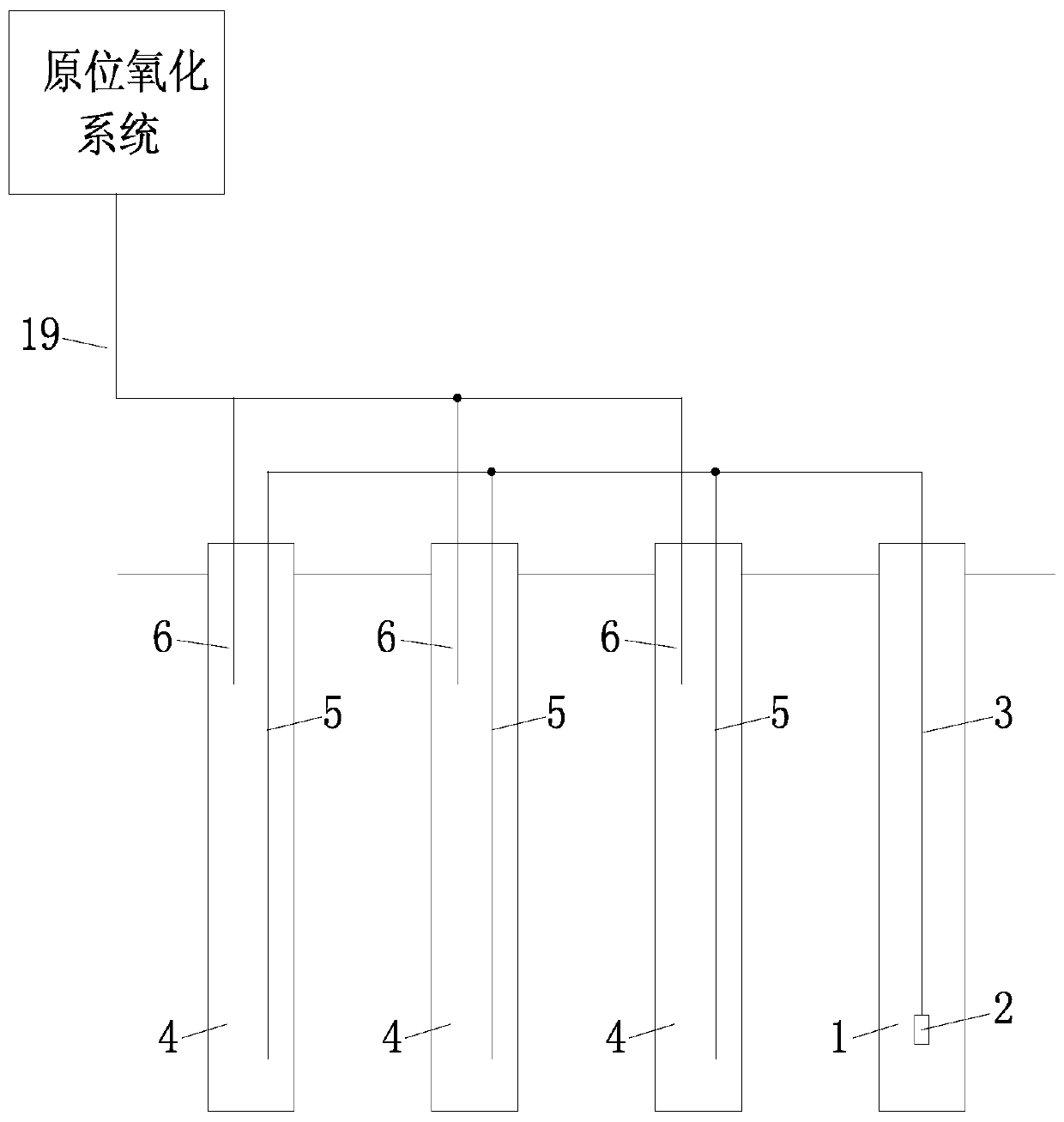 In-situ oxidation circulation extraction remediation system and remediation method for organic contaminated underground water