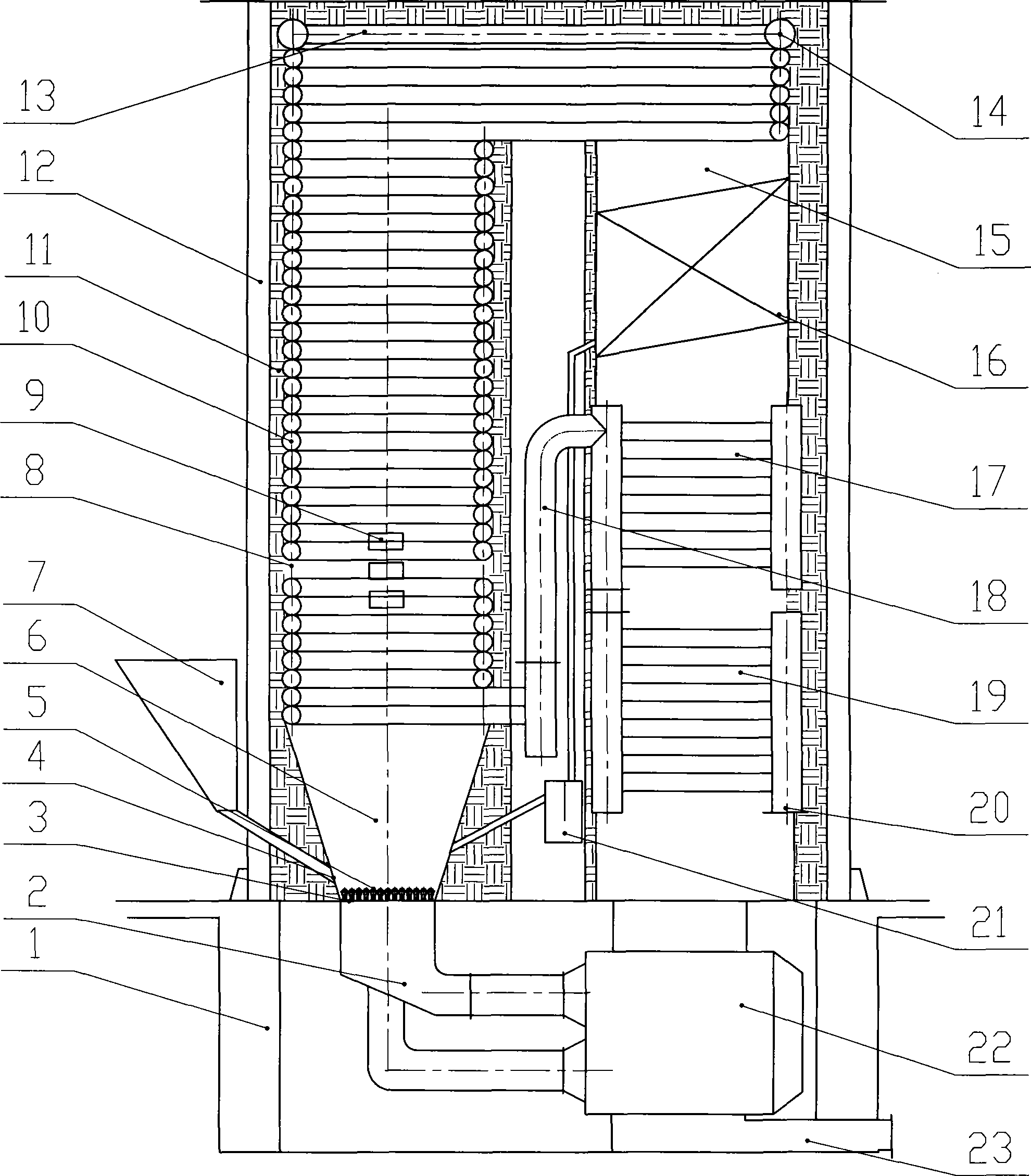 High-efficiency energy-saving emission-reduction circulating fluid bed organic heat carrier boiler