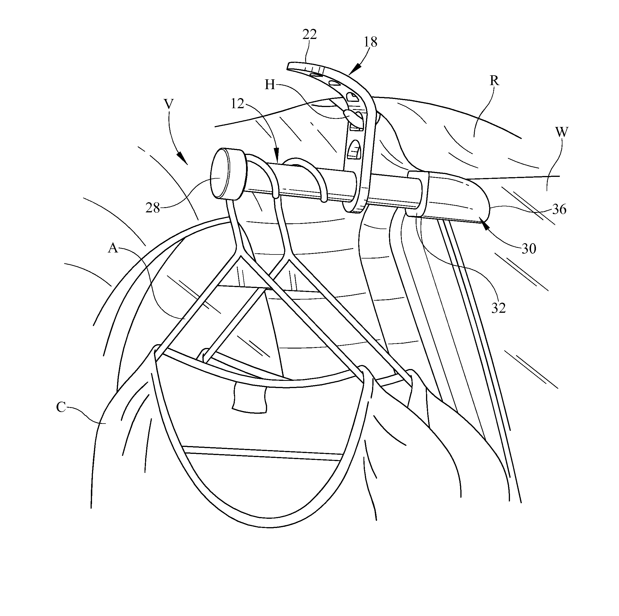 Vehicle garment hanging device