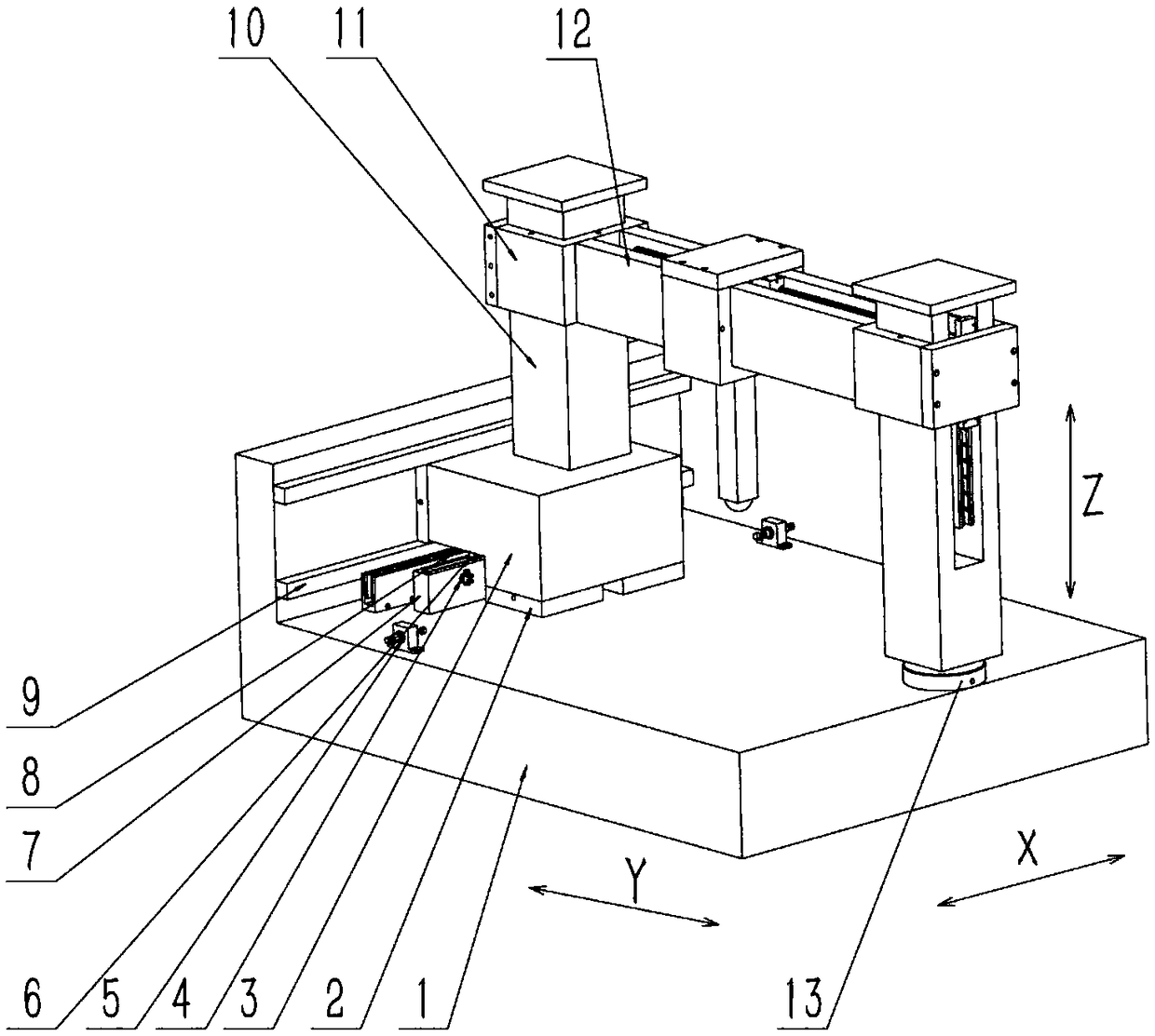 Ultra-precise three-coordinate testing platform