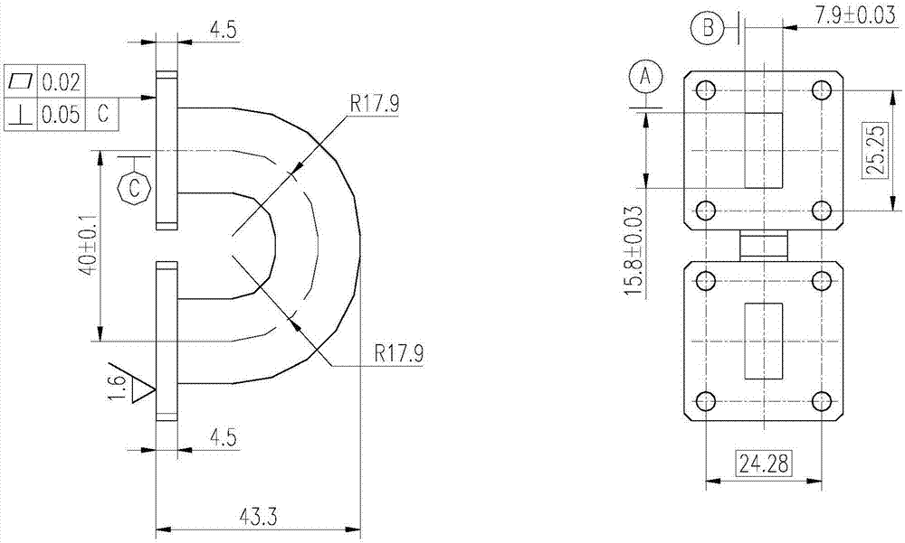 U-shaped bent waveguide processing method