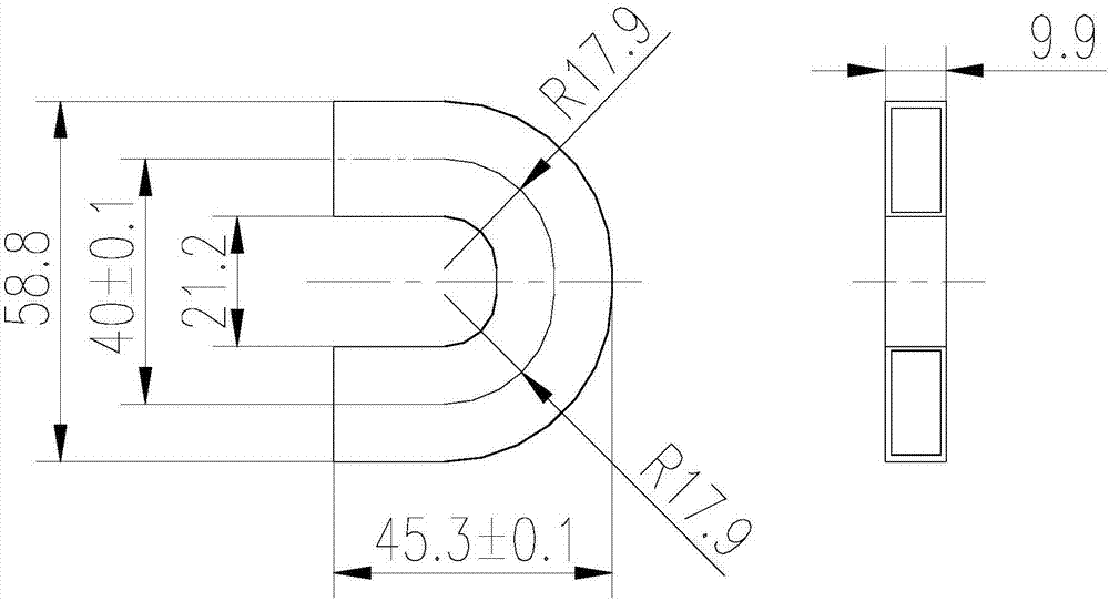 U-shaped bent waveguide processing method