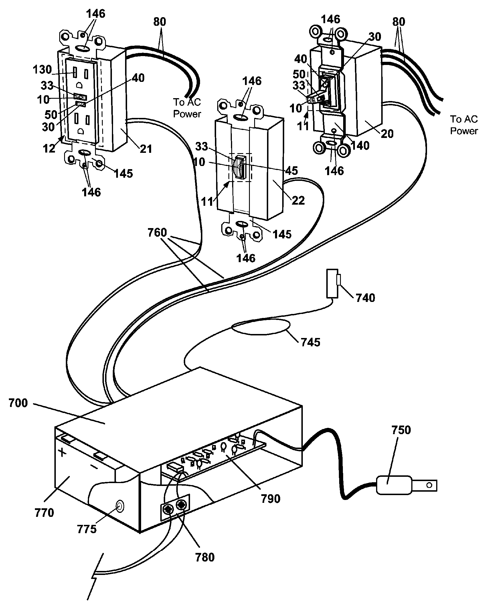 Concealed safety lighting device