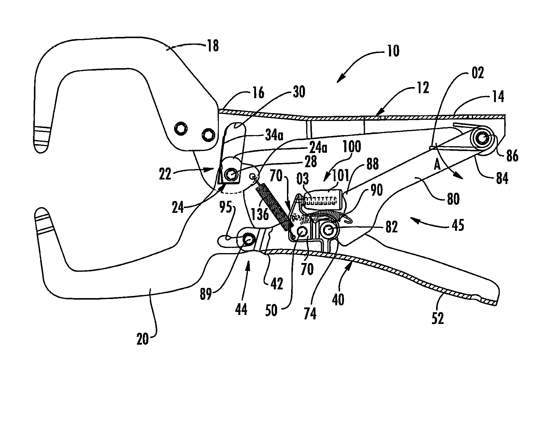 Self-adjusting locking pliers