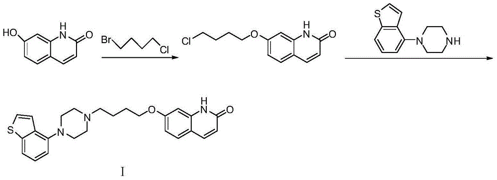 Method for preparing 7-(4-(4-(benzo[b]thienyl)-1-piperazinyl) butoxy)-2(1H)-quinolinone